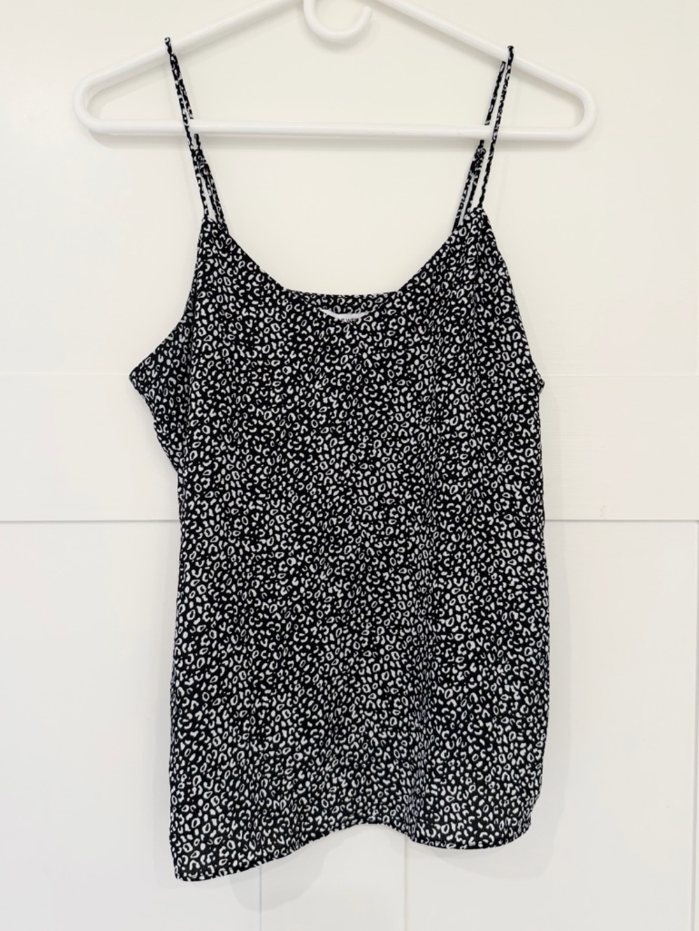 Nine West Black and White Leopard‎ Print Spaghetti Strap Camisole